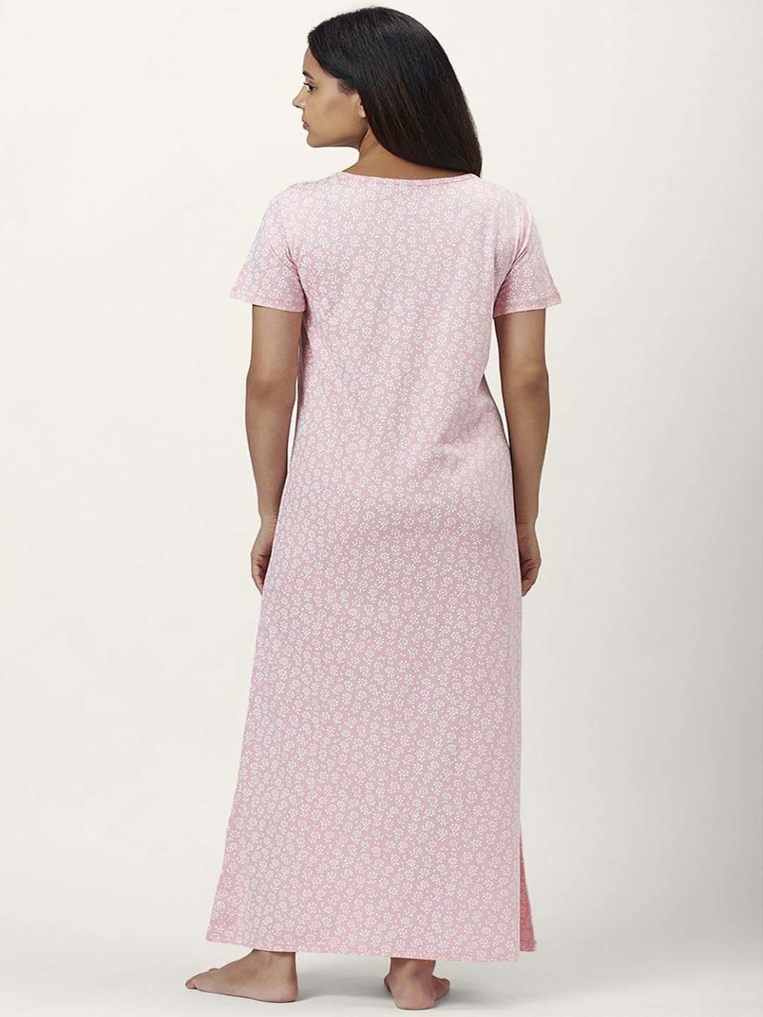 Dreamz by Pantaloons Pink Cotton Printed Nighty