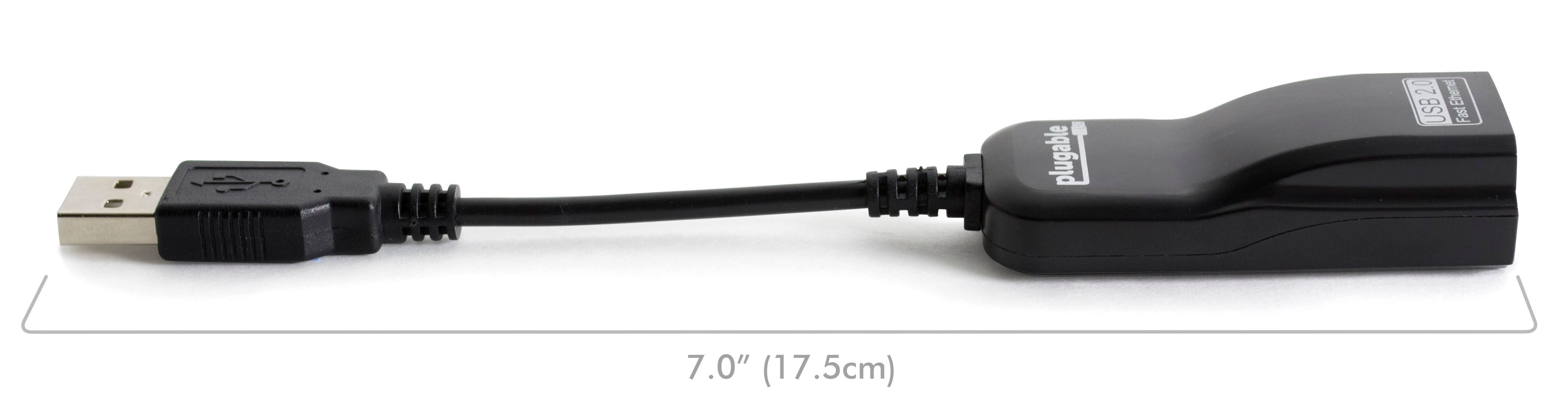 Plugable USB 2.0 to Ethernet Fast 10/100 LAN Wired Network Adapter Compatible with Chromebook, Windows, Linux