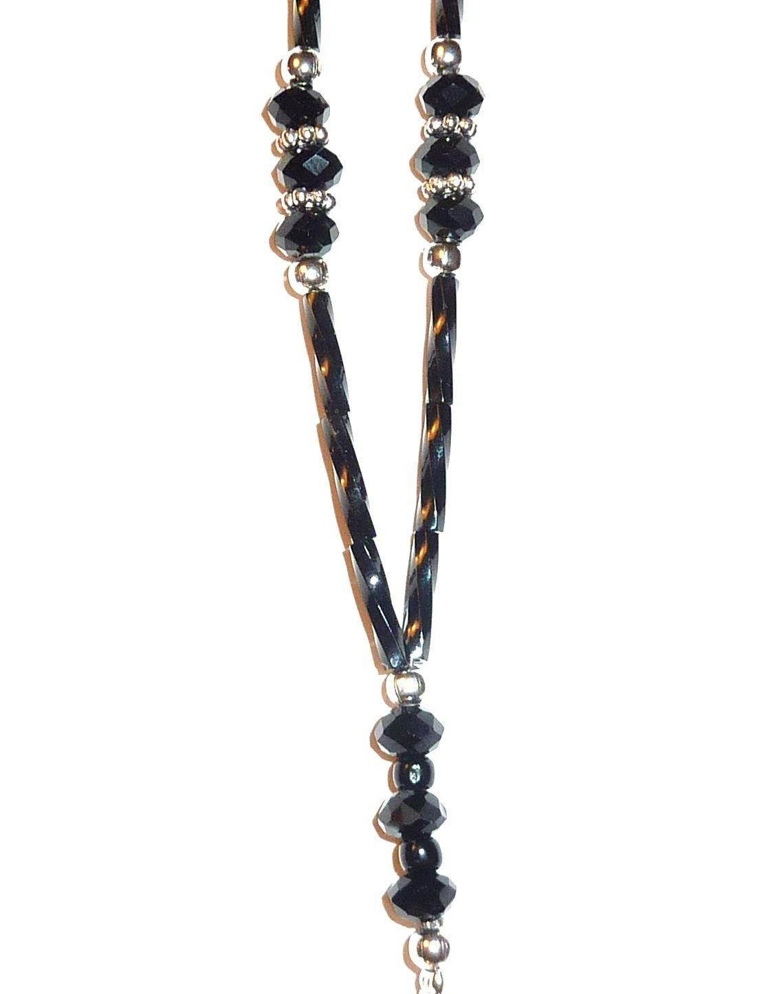 Crystal Style Fashion Women's Beaded Lanyard 34", Breakaway and Non breakaway available, For Keys, Badge holder (Black Crystal - Breakaway)