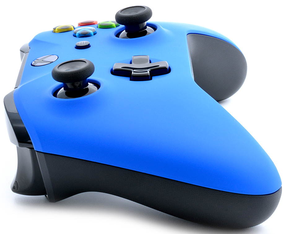 "Soft Touch Blue" Xbox One S Rapid Fire Modded Controller 40 Mods for COD BO3, Destiny, GOW 4 Quickscope, Jitter, Auto Aim, Jump Shot, Auto Sprint, Fast Reload, Much More (with 3.5 jack)