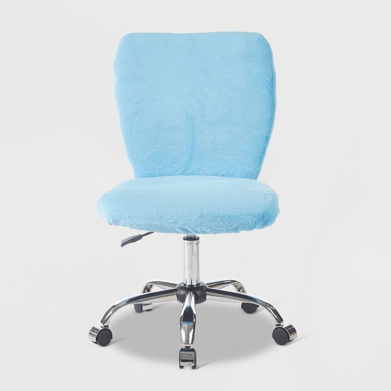 Faux Fur Rolling Computer Task Chair Blue - Urban Shop