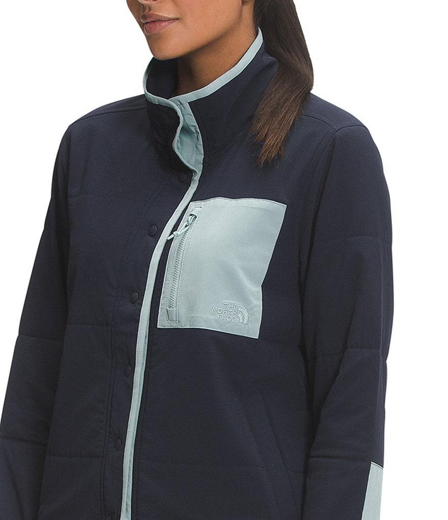 The North Face Snap-Front Long Sleeve Colorblock Mountain Sweatshirt Jacket