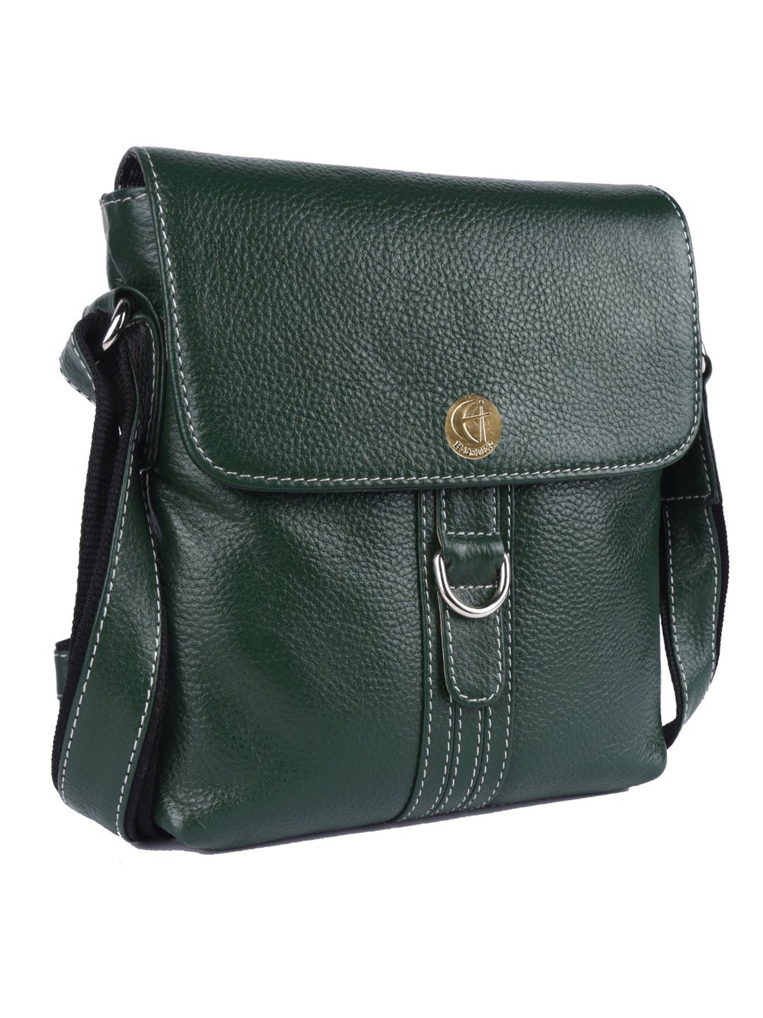 HiLEDER Pure Genuine Leather Messenger Shoulder Sling Cross Body Office Bag for Men and Women,Green