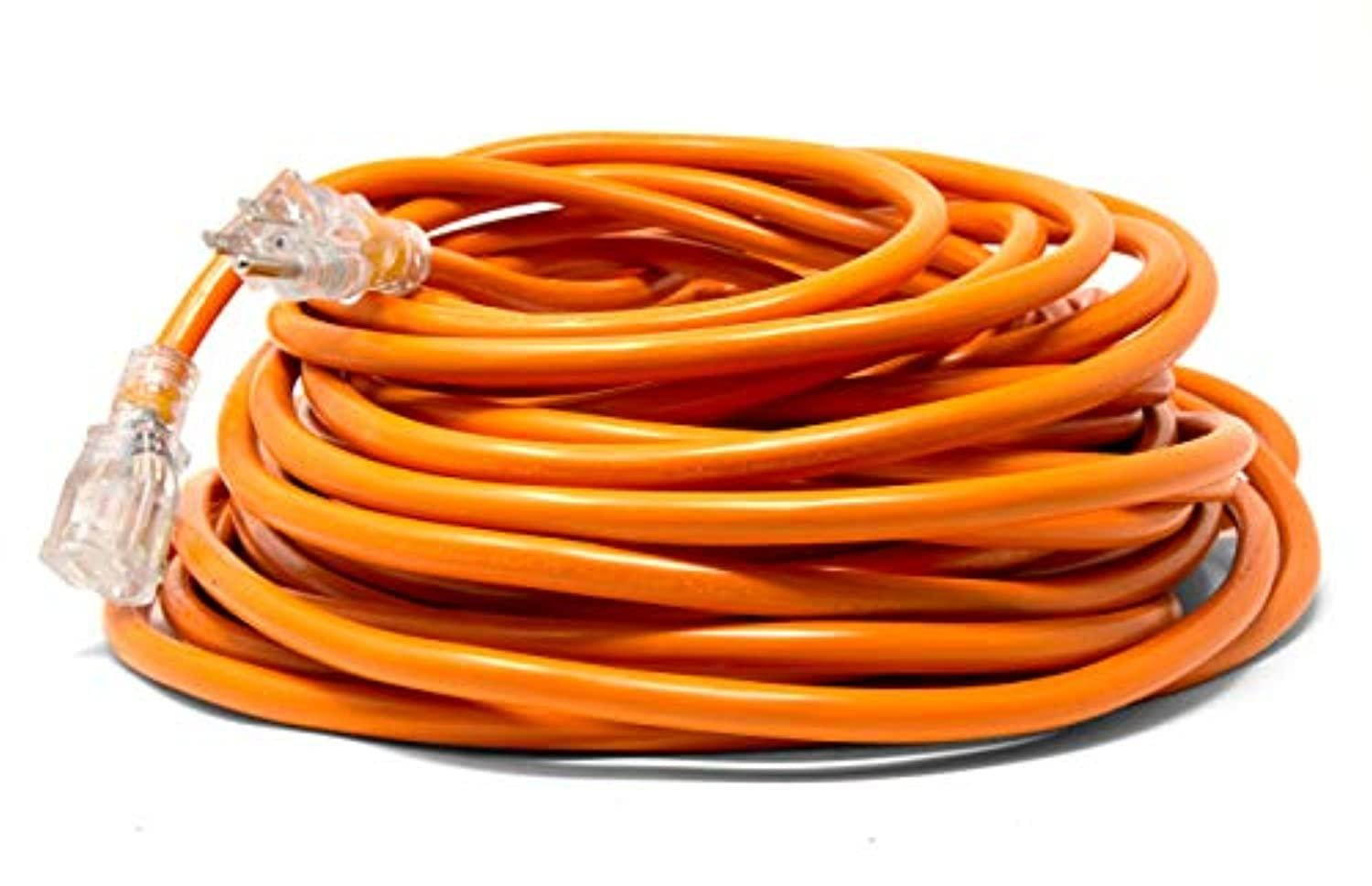 wen pc1123 100 ft. 12-gauge heavy-duty sjtw outdoor 12/3 extension cord with nema 5-15r light-up power outlet , black