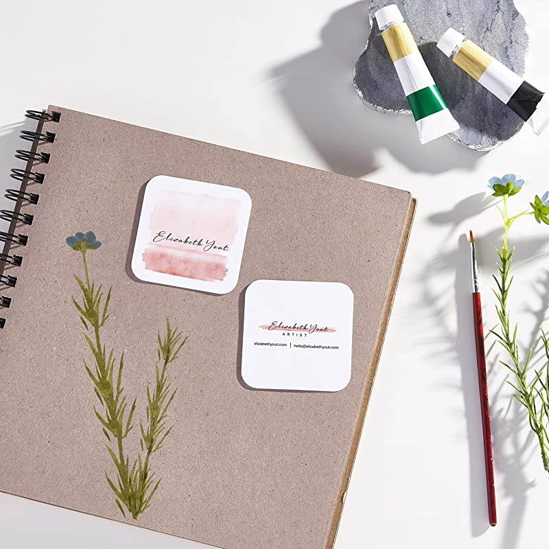 Square Cards with Rounded Edges 25 x 25 Clean Edge Inkjet 180 Cards 35702