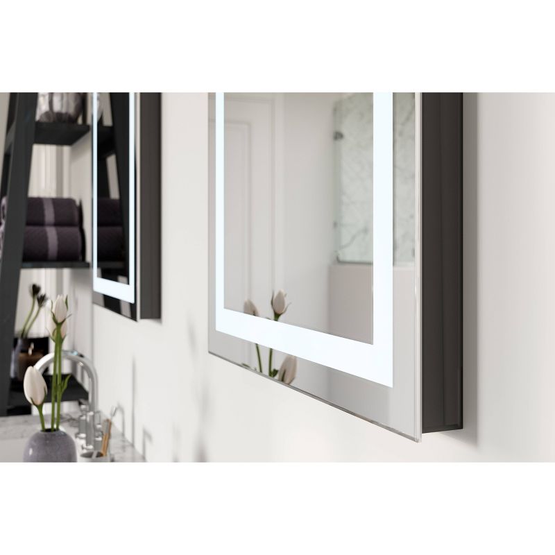 24" Rectangular Frameless Lighted LED Bathroom Mirror with Anti Fog - Tosca