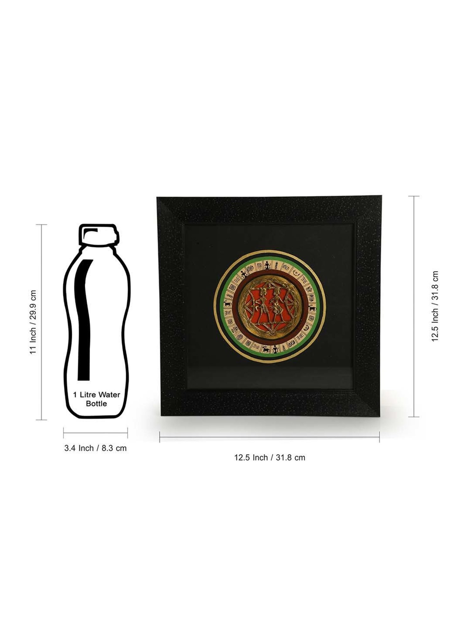 ExclusiveLane Black & Golden Acrylic Dhokra-Warli Dance Handcrafted Wall Decor