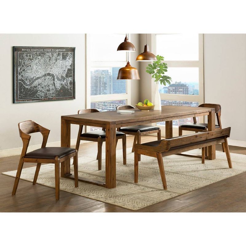 6pc Rasmus Extendable Dining Table Set Chestnut - Boraam