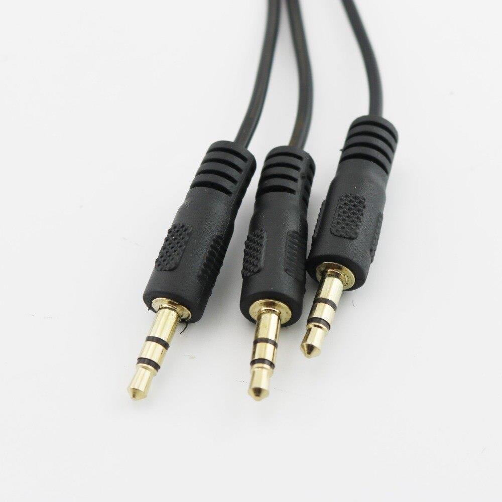 Gold Plated 3.5mm TRS Stereo Female 3 Pole Jack to 3x 1/8" 3 Pole Male Plug Audio Headphone Adapter Splitter Cable 30cm/1ft (1pcs)