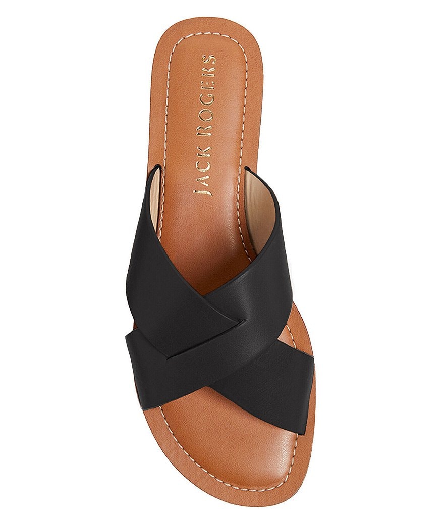 Jack Rogers Slotted Sloane X Band Leather Sandals