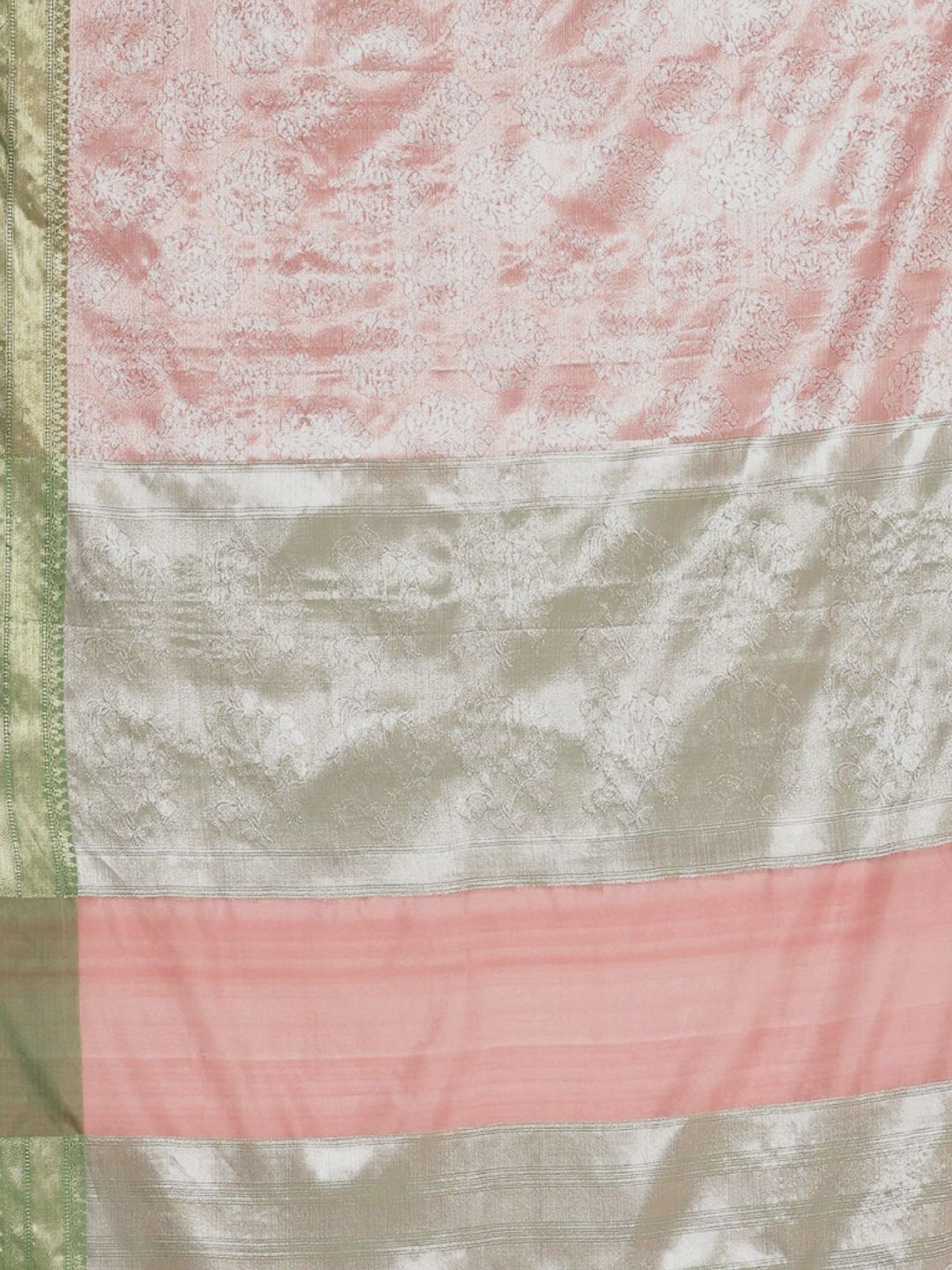 Banarasi Silk Works Pink Woven Saree With Unstitched Blouse