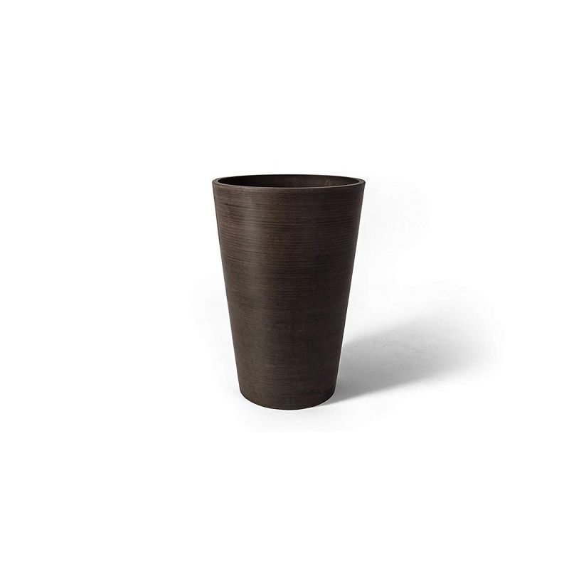 Algreen 16130 Valencia 12 x 18 Inch Round Taper Recycled Planter Pot, Chocolate