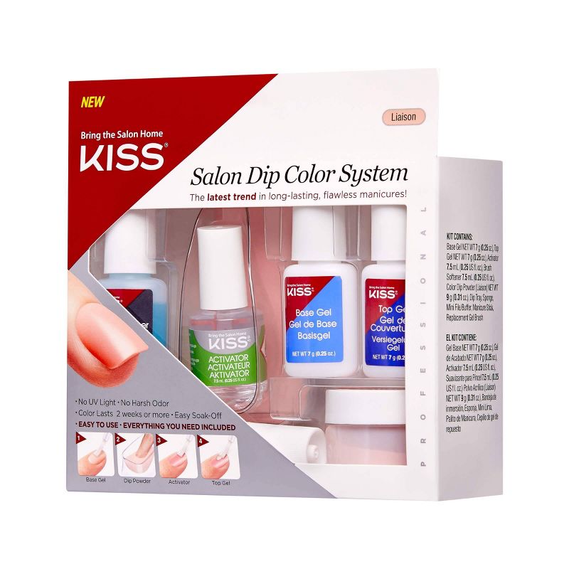 Kiss Salon Dip Color System False Nails Starter Kit - 10ct