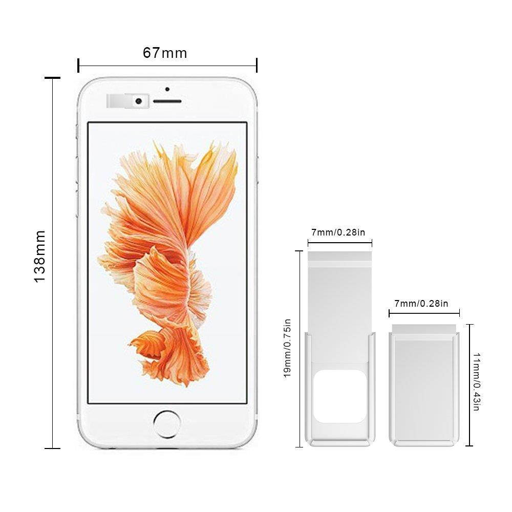 Webcam Cover, 3 Pack Web Camera Cover Slide for Laptop, Desktop, PC, Macboook Pro, iMac, Mac Mini, Computer, Smartphone, Protecting Privacy and Securtiy, Strong Adhensive (Silver)