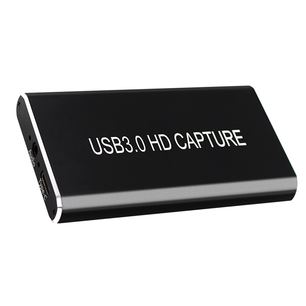 UKCOCO Audio Video Capture Card, Type-C HDMI Video Capture Device, Full HD 1080P 60FPS for Game Recording, Live Streaming Broadcasting-Black