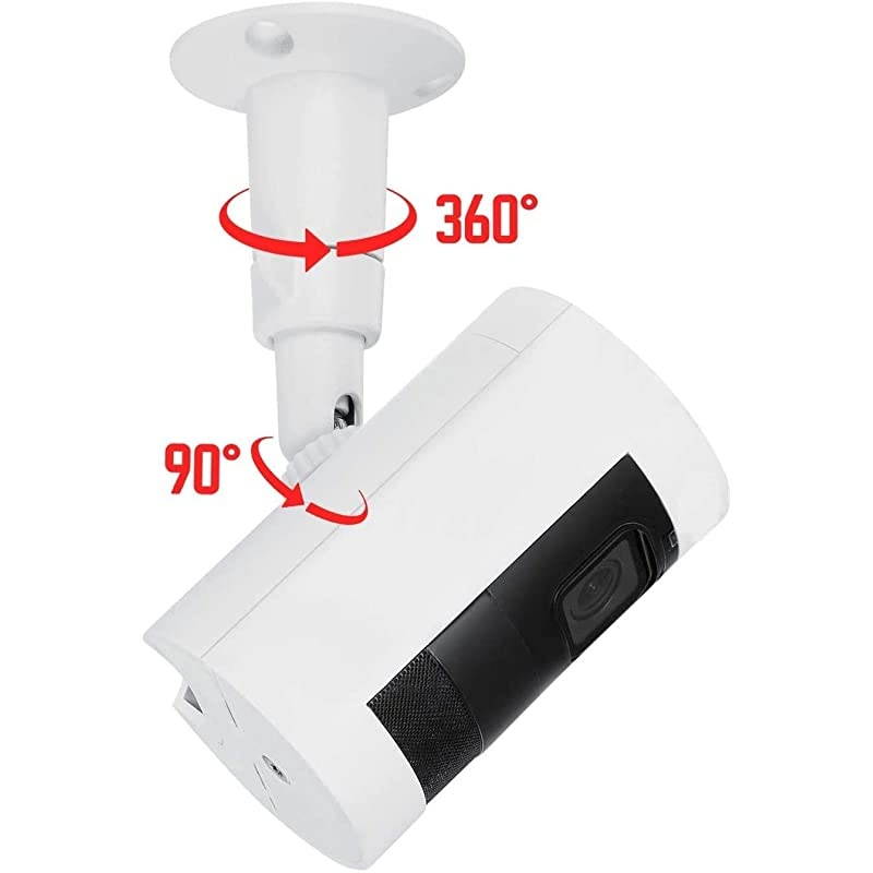 Adjustable Metal Mount with Universal Screw Compatible with Ring Stick Up Cam Battery and Ring Stick Up Cam Wired - Extra Flexibility for Your Ring Camera (2 Pack, White)