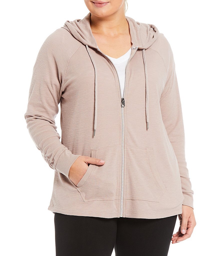 Ali Miles Plus Size Mixed Animal Print Open-Front Drop Needle Onion Skin Jacket