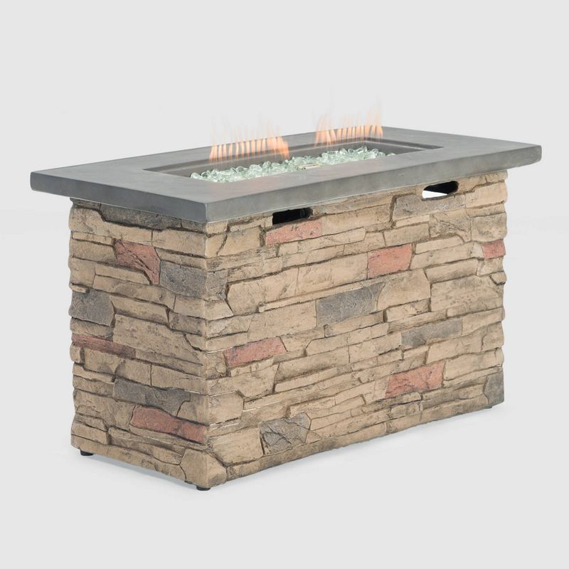 Sage 35"x35" Round Outdoor Fire Table - Stone - Sego Lily