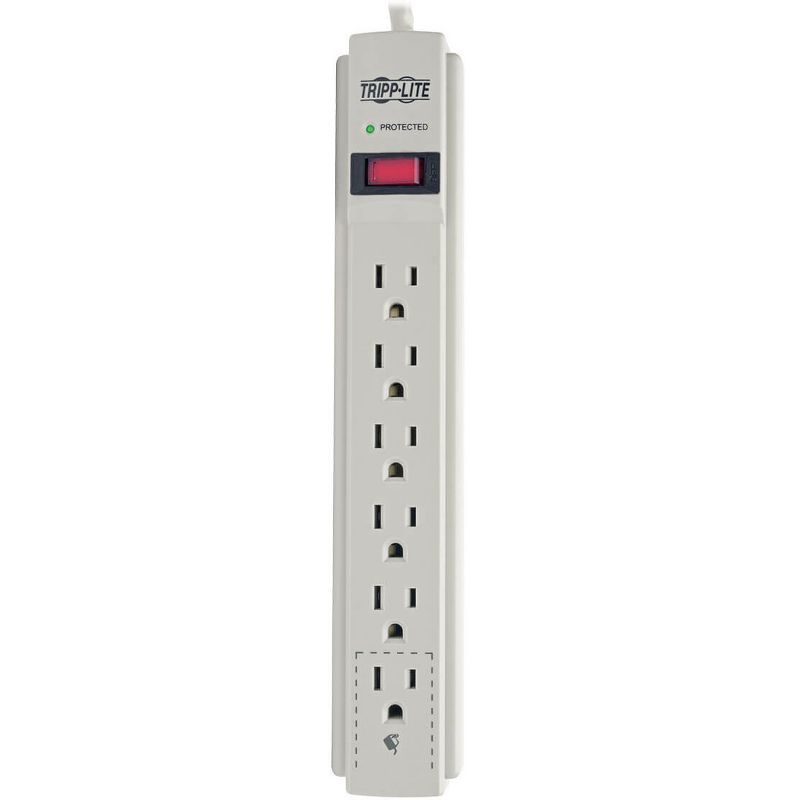 C2G 6-Outlet Surge Suppressor with (3) 1ft Outlet Saver Power Extension Cords - Receptacles: 6 x NEMA 5-15R - 270J