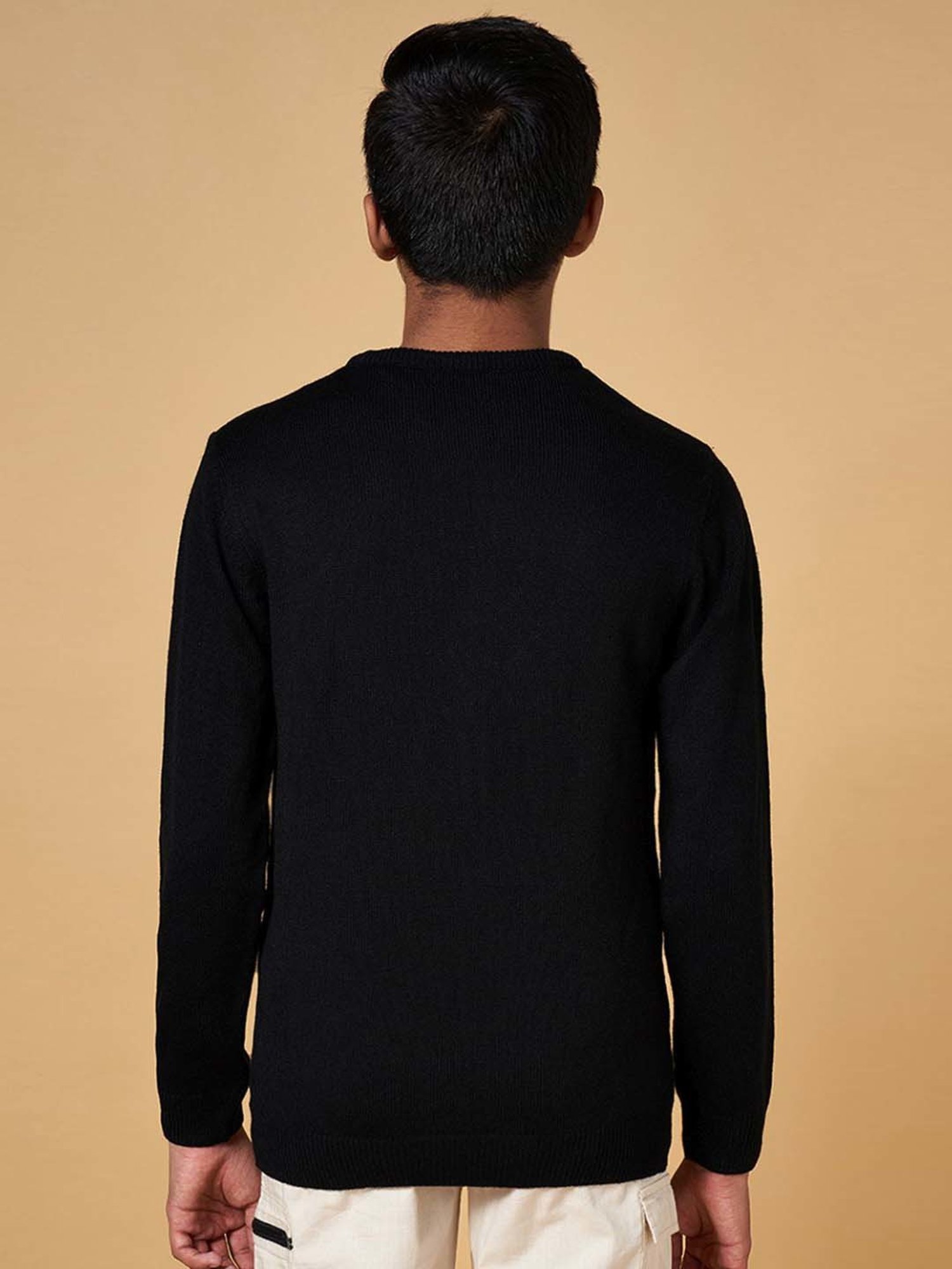 Coolsters by Pantaloons Kids Black Printed Full Sleeves Sweater