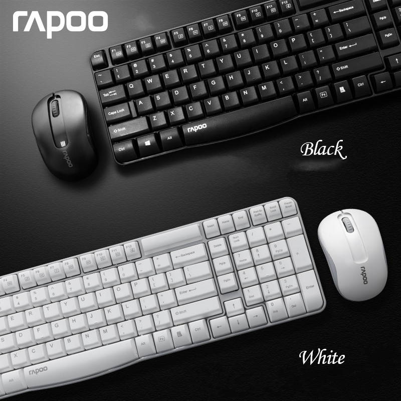 Rapoo X1800S  Ergonomic Design, Classic Exterior Compact Layout Waterproof 2.4GHz Wireless Keyboard And Mouse Combo For Office And Game, Multimedia Function - Black