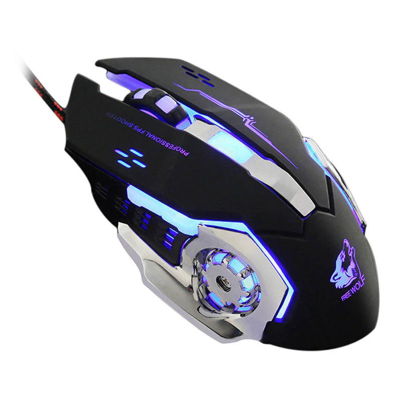 ZIYOU LANG Gaming Mouse 6 Button Wired Silence Mouse Diy G Software 4 Color Breathing Lamp Ajustable 4000Dpi Usb Mice