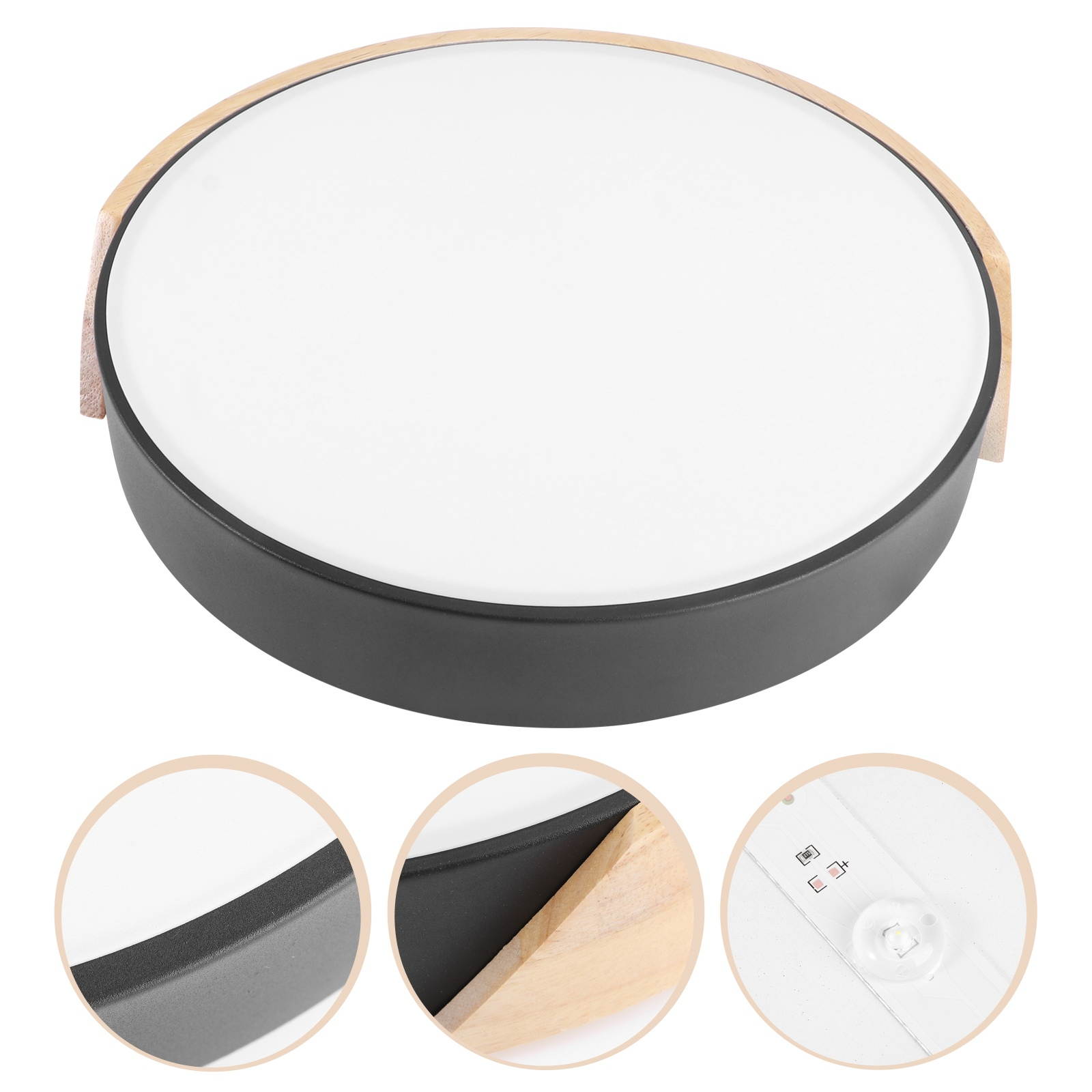 Modern LED Ceiling Light Round Simple Ultra Thin Lamps for Dining Room Balcony Bedroom Living Room (Orange-Yellow, 30cm, 12W White Light)