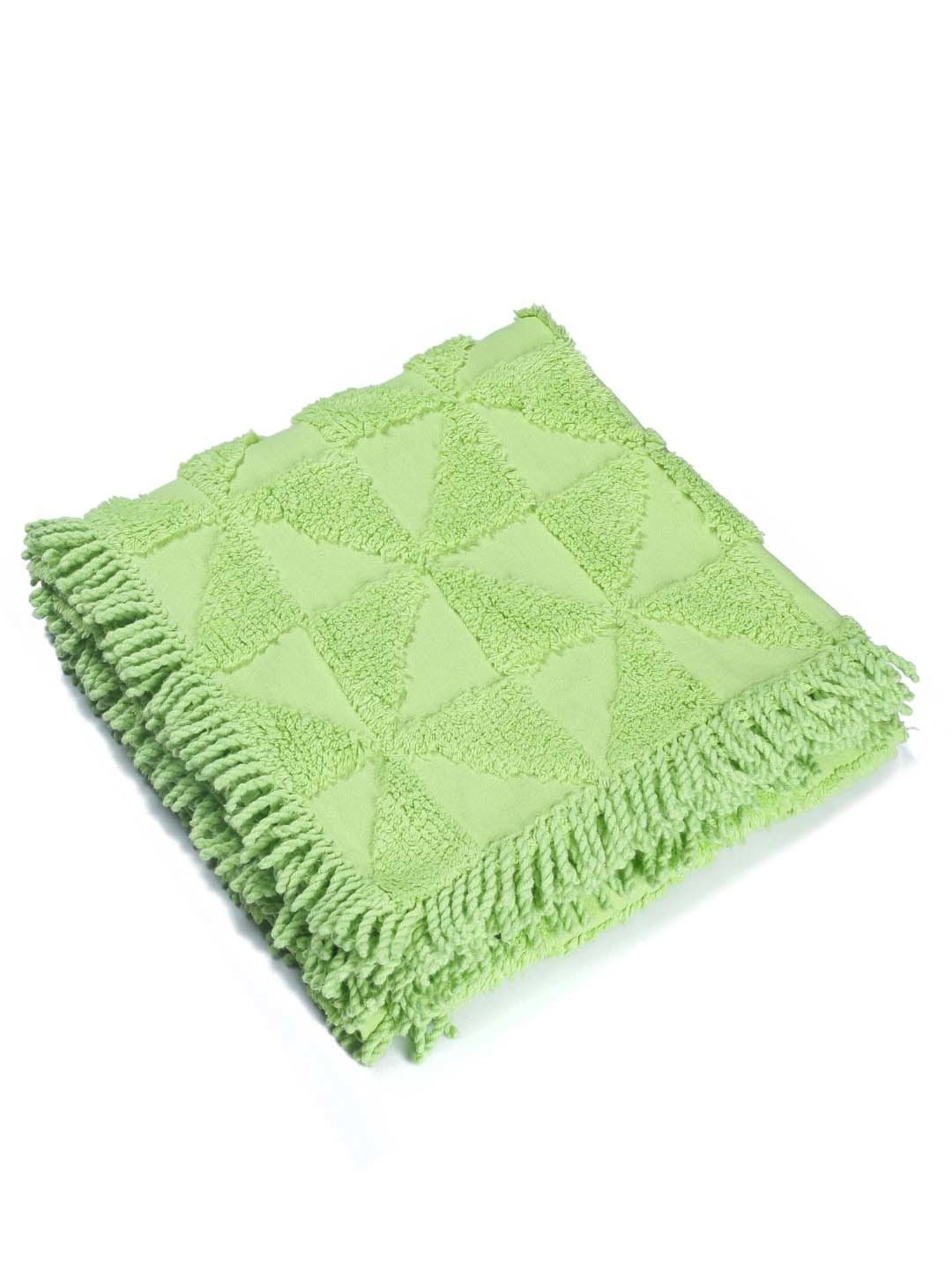 Nestasia Red & Cream Chevron Cotton Knitted Throw blanket with texture for Living Room or Bedroom