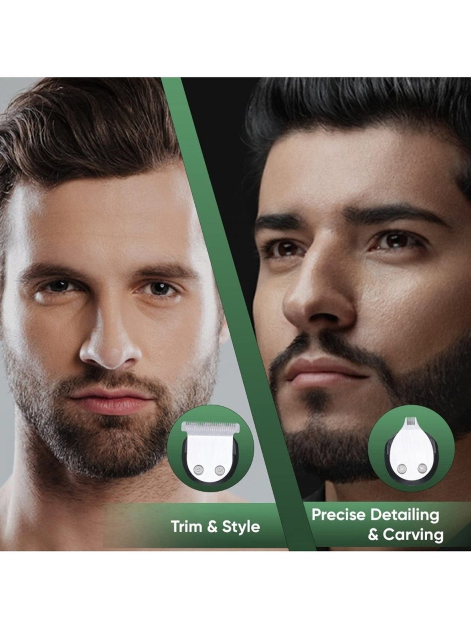 Vega Trimmer Men with Design & T Blade, (VHTH-35) - Black