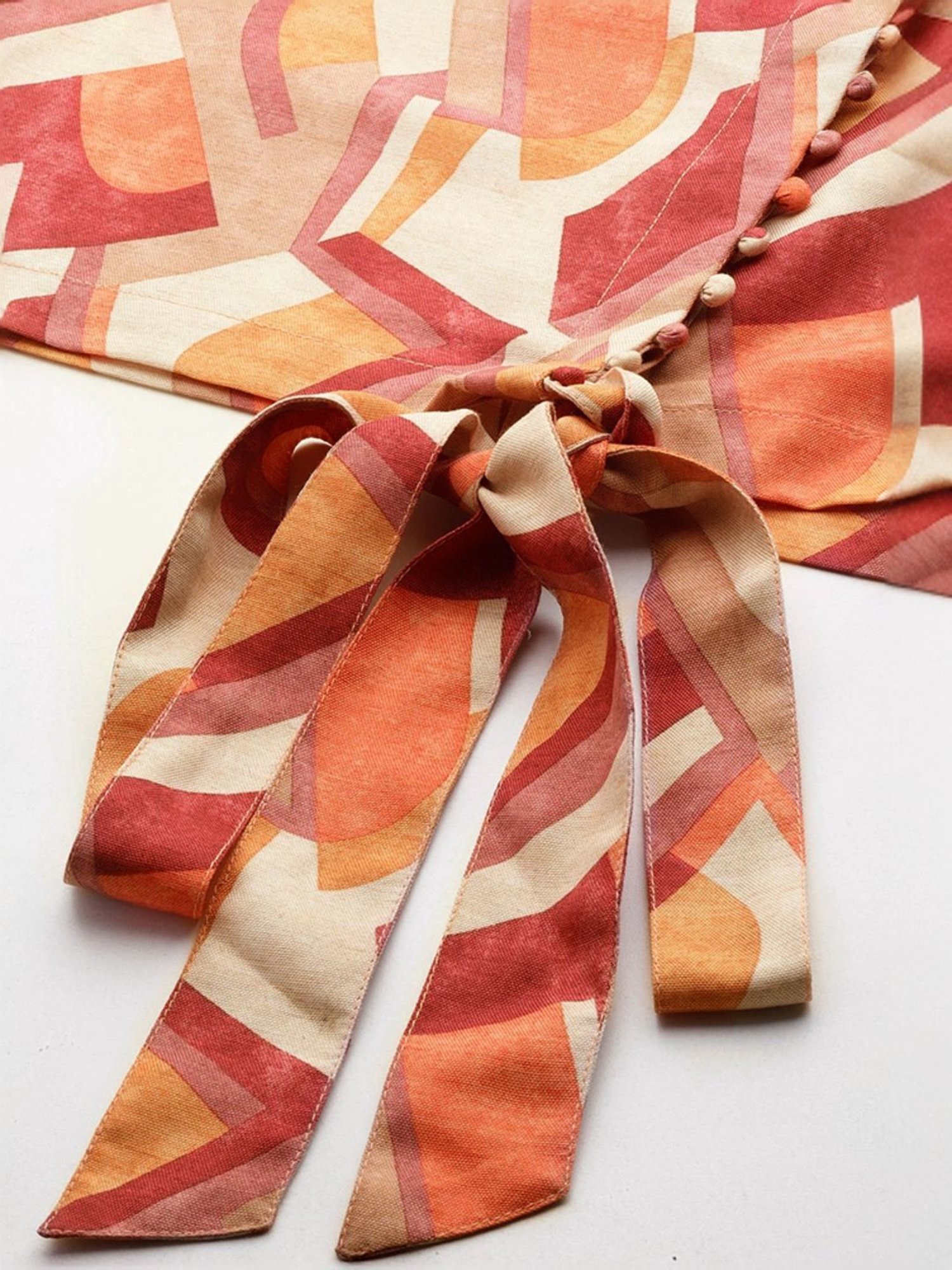 Varanga Beige Printed Crop Top Palazzo Set