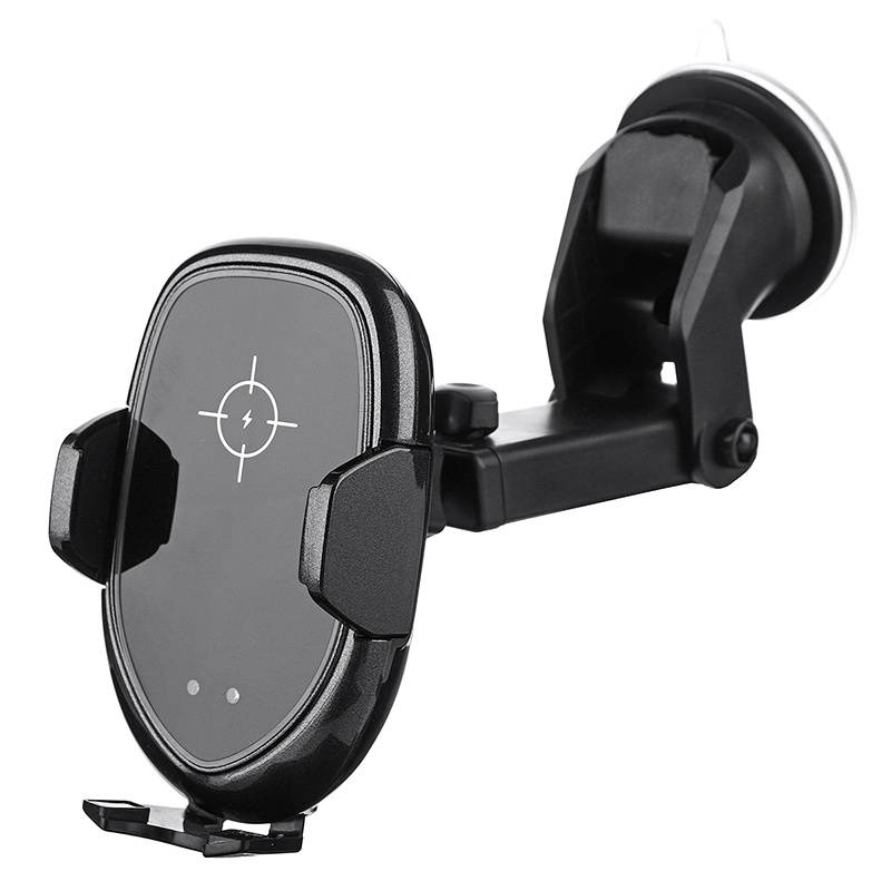 Universal 10W 7.5W 5W Smart Qi Wireless Fast Charge Auto Lock Car Mount Holder for Samsung Mobile Phone Red