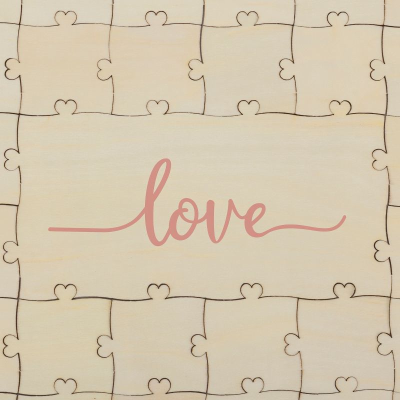 "Love" Wedding Guestbook Puzzle Tan