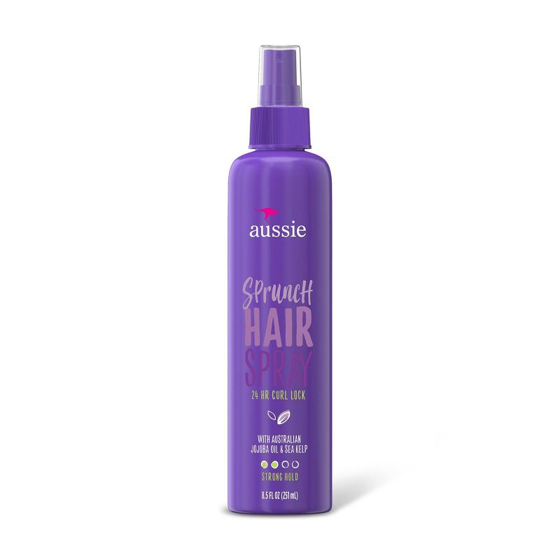 Aussie Sprunch Non-Aerosol Hairspray with Jojoba Oil & Sea Kelp For Curly Hair - 8.5 fl oz