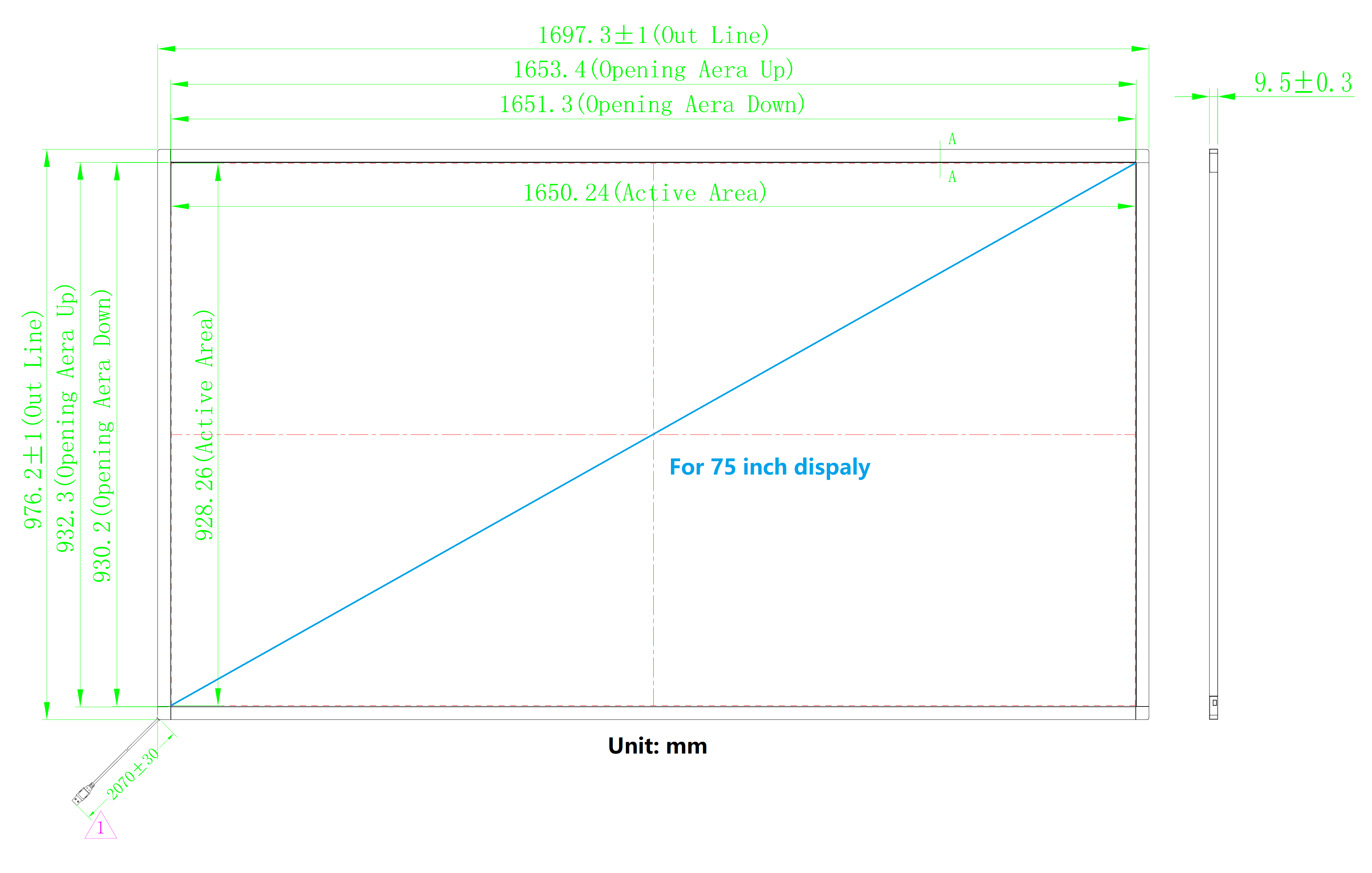 75 Inch 10 Points Infrared IR Multi Touch Screen Overlay Frame Panel USB Free Driver