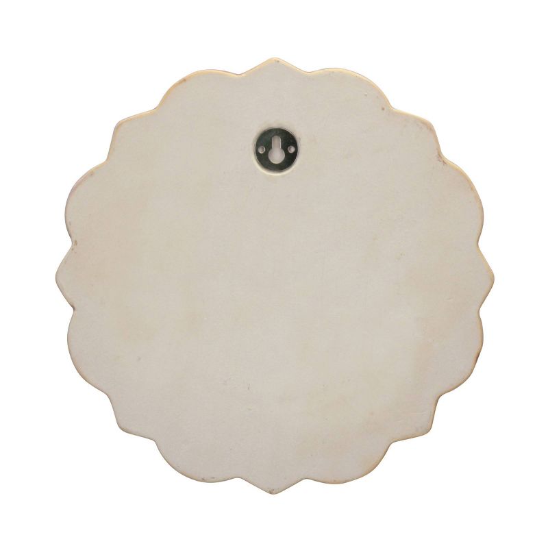 9" Round Floral Ceramic Wall Hanging Mirror Pink - Stonebriar Collection