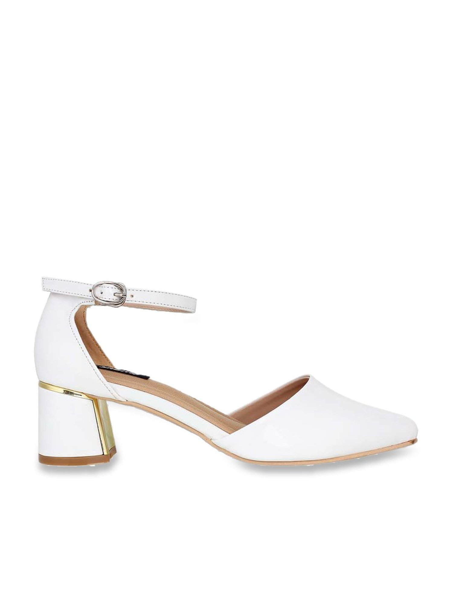 Sherrif Women's White Ankle Strap Sandals