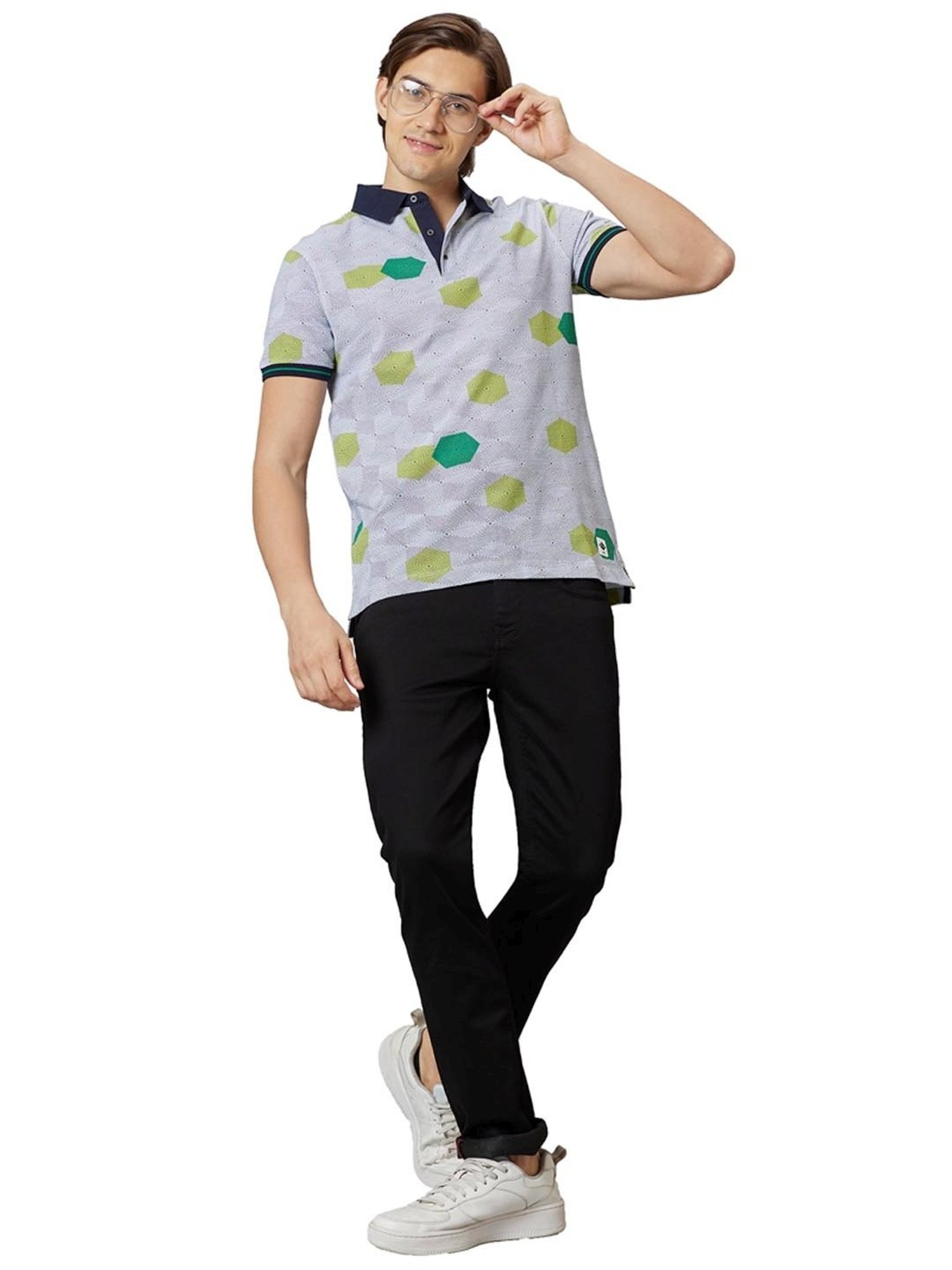 Being Human White Regular Fit Printed Polo T-Shirt