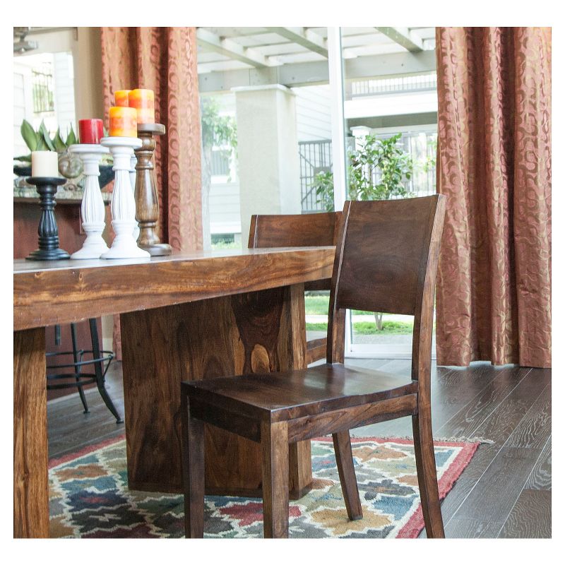 Set of 2 Acacia Wood Solid Dining Chairs - Timbergirl