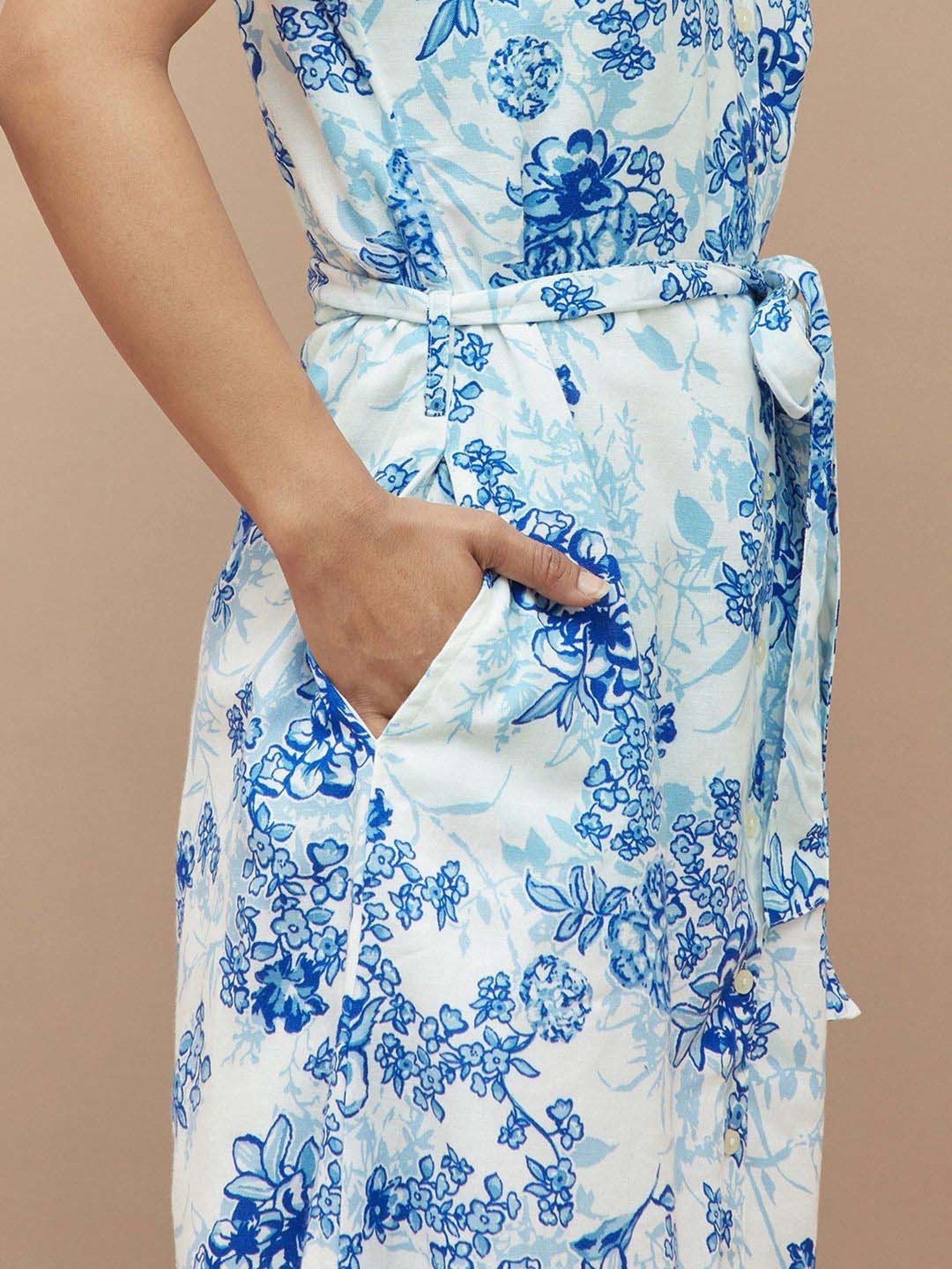 Colour Me by Melange White Printed Maxi Dress