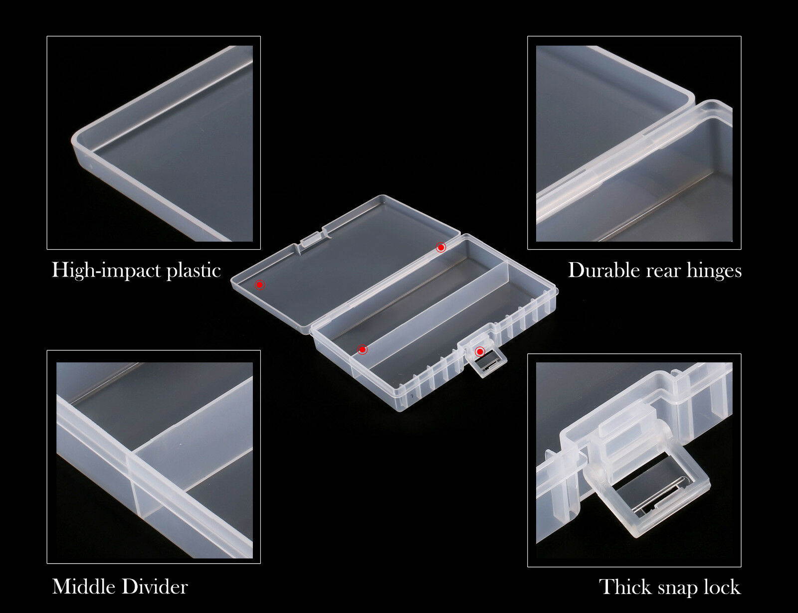 Battery Holder Storage Case Battery Organizer Box Clear For 48 AAA Batteries
