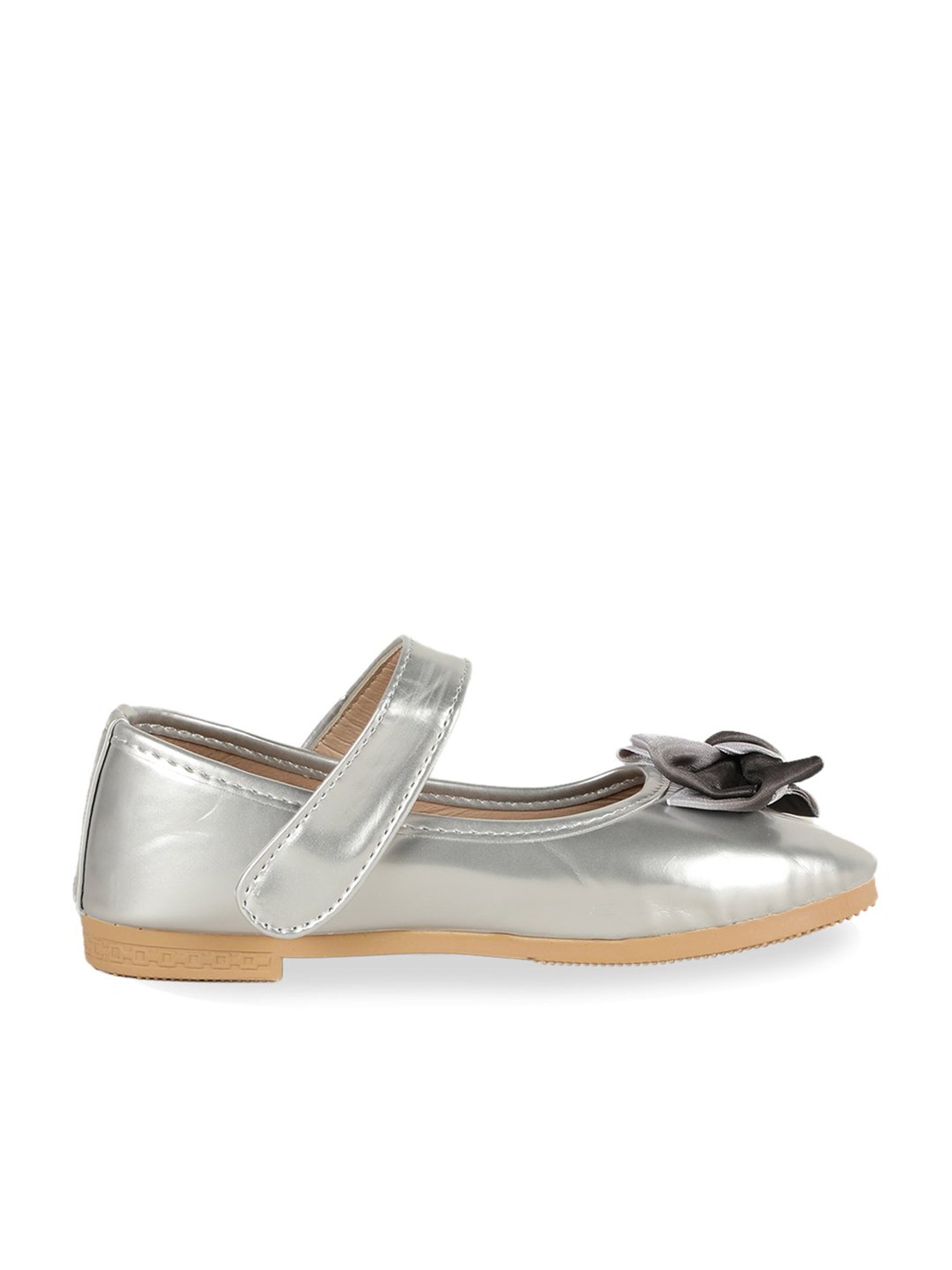 Passion Petals Kids Silver Mary Jane Shoes