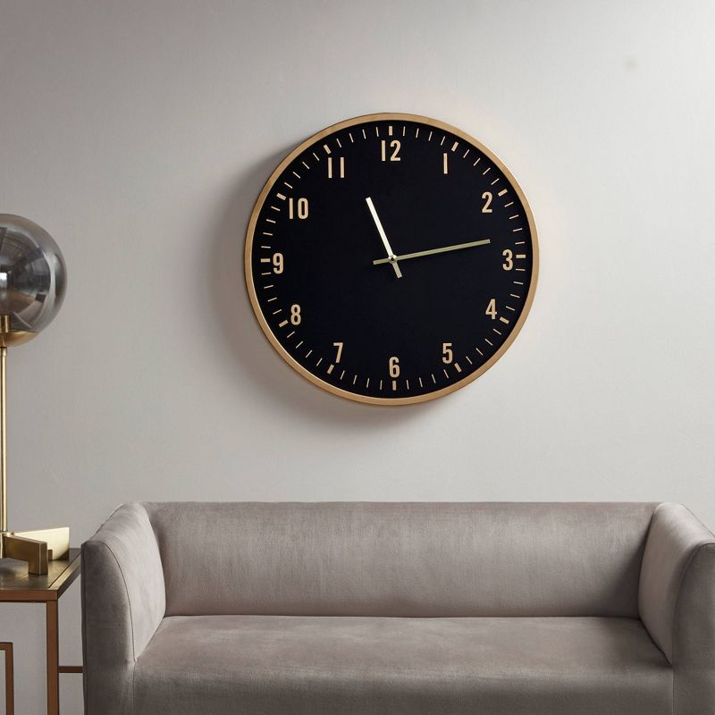 Watson Round Clock Black/Gold - Martha Stewart