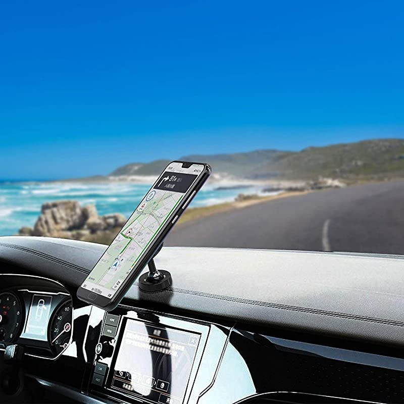 Magnetic Phone Car Mount Universal Car Phone Holder for Dashboard 360&deg; Adjustable Cell Phone Cradle Mount Compatible with iPhone Samsung LG GPS Mini Tablet and More 2020 Silver