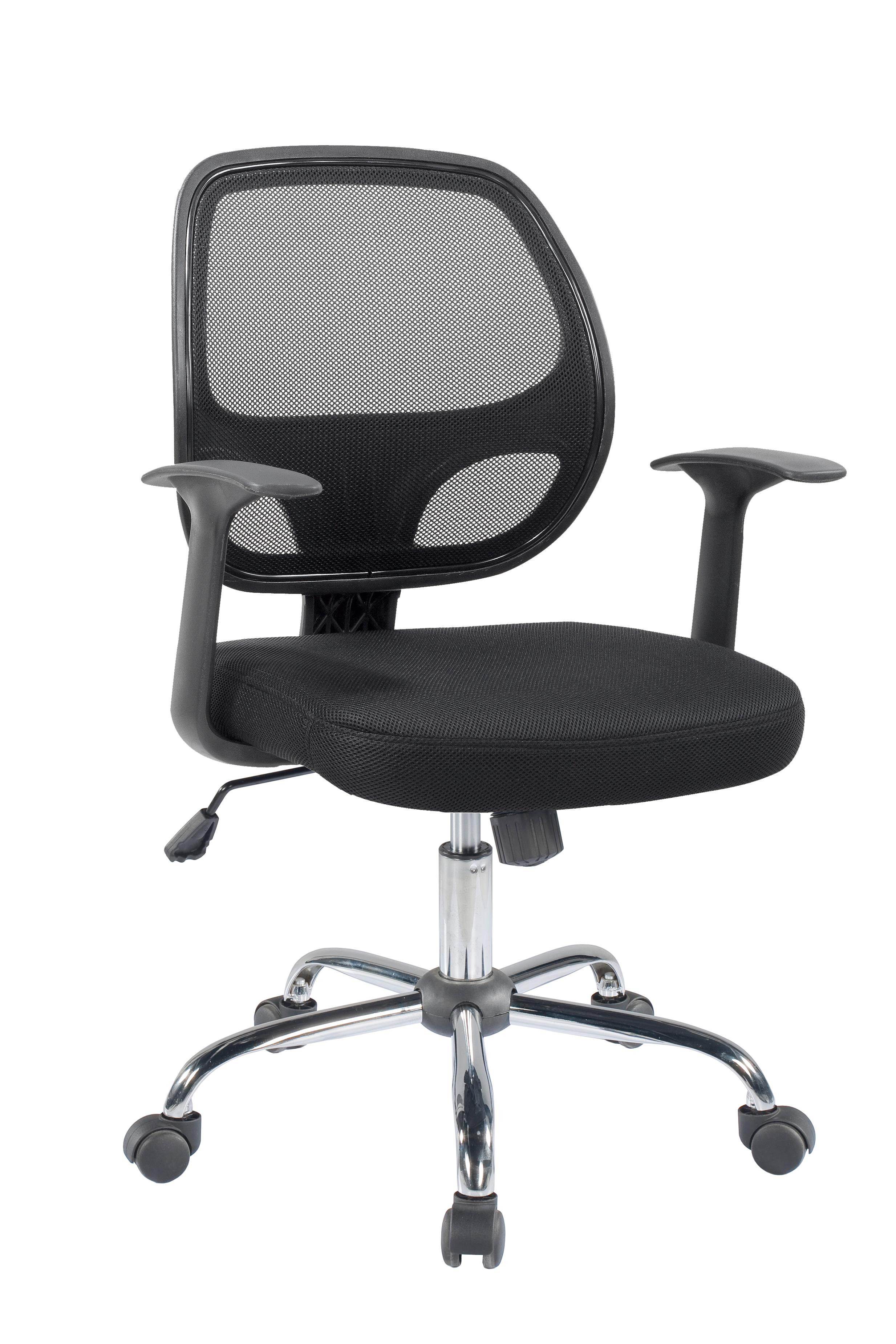 BTEXPERT&reg; Black Mesh Mid back Tilt Swivel Office Desk Task Chair Chrome base and arms