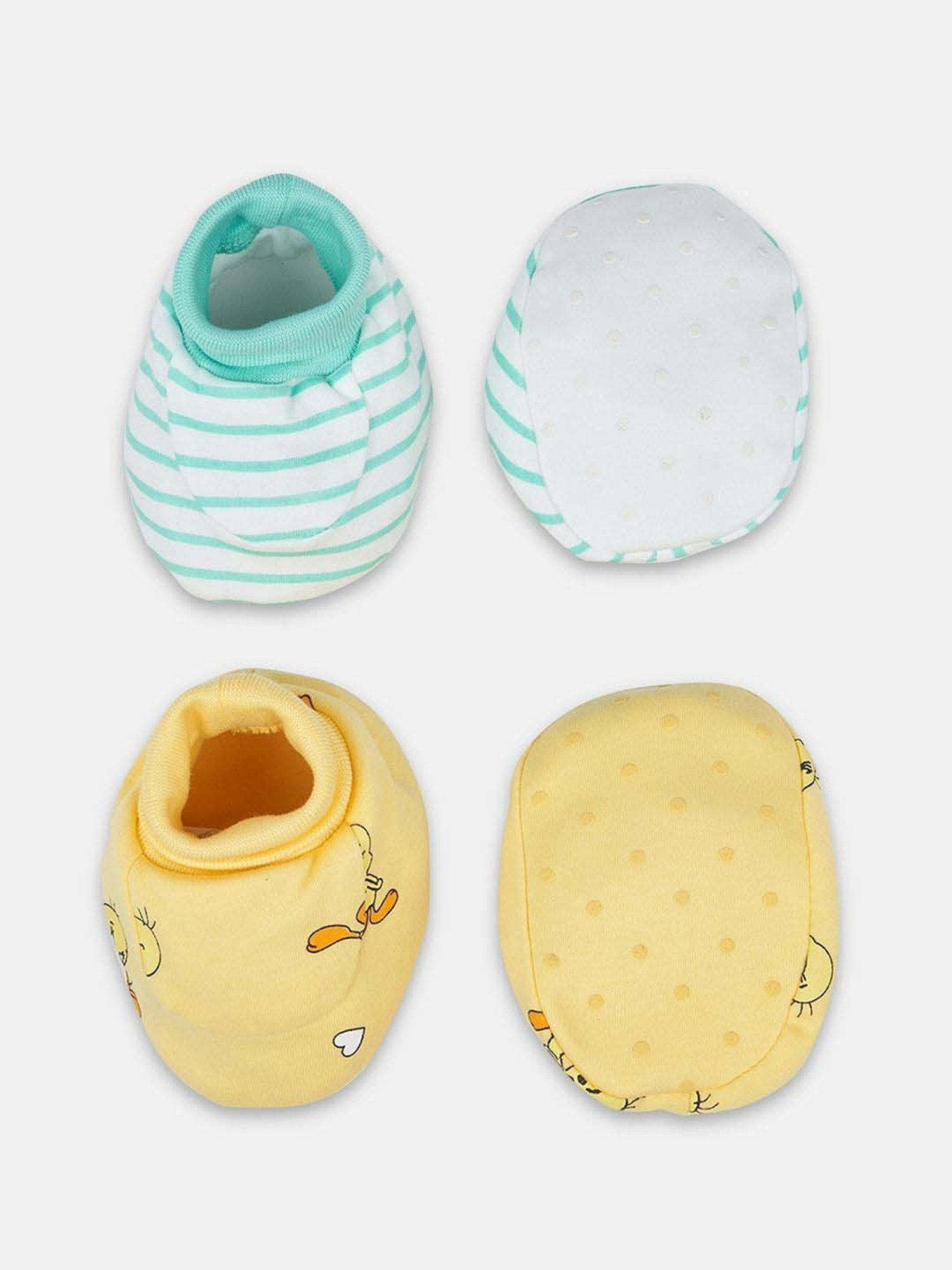 Pantaloons Baby Kids Multicolor Cotton Printed Booties (Pack of 2)