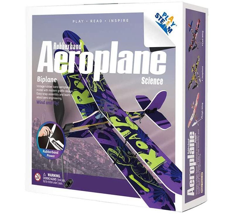 Playsteam Rubber Band Airplane Science - Biplane
