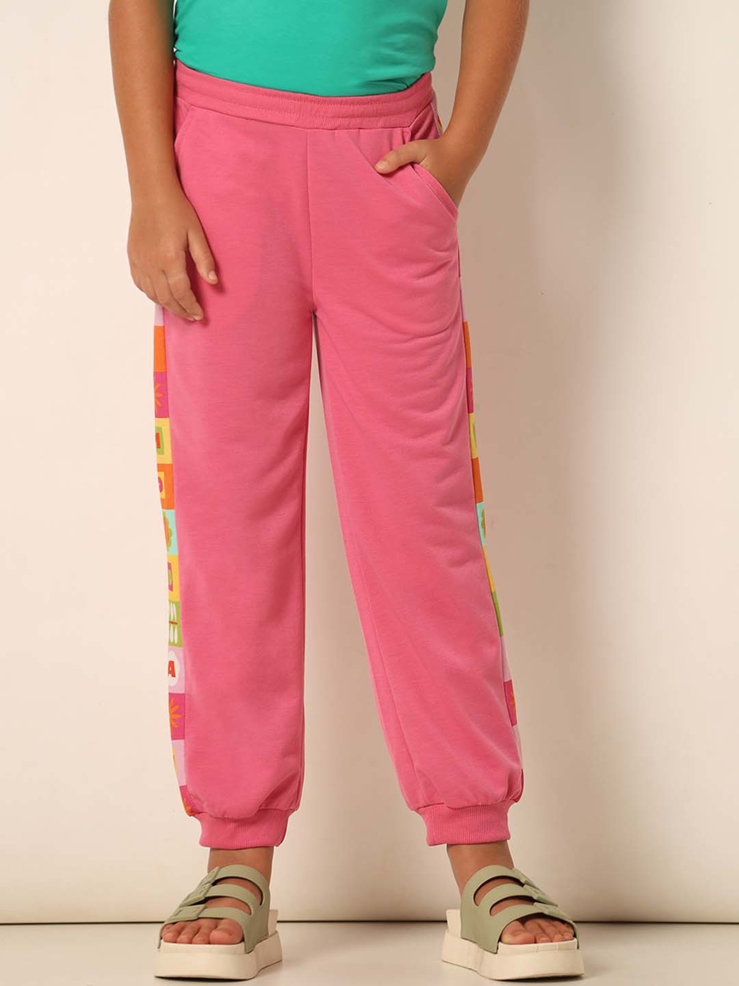 Cub McPaws Kids Teal Blue Cotton Over Dyed Trackpants