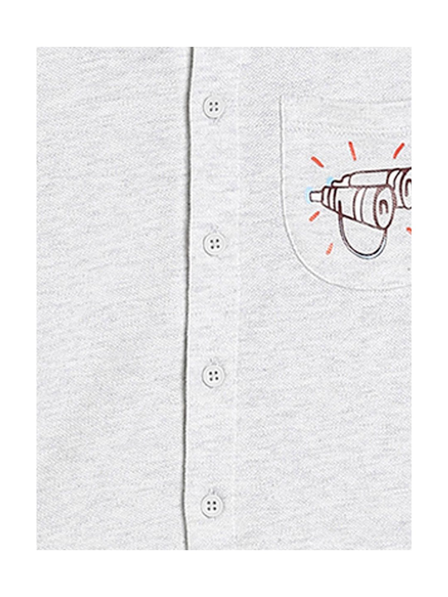 MINIKLUB Kids Grey Textured Full Sleeves Shirr