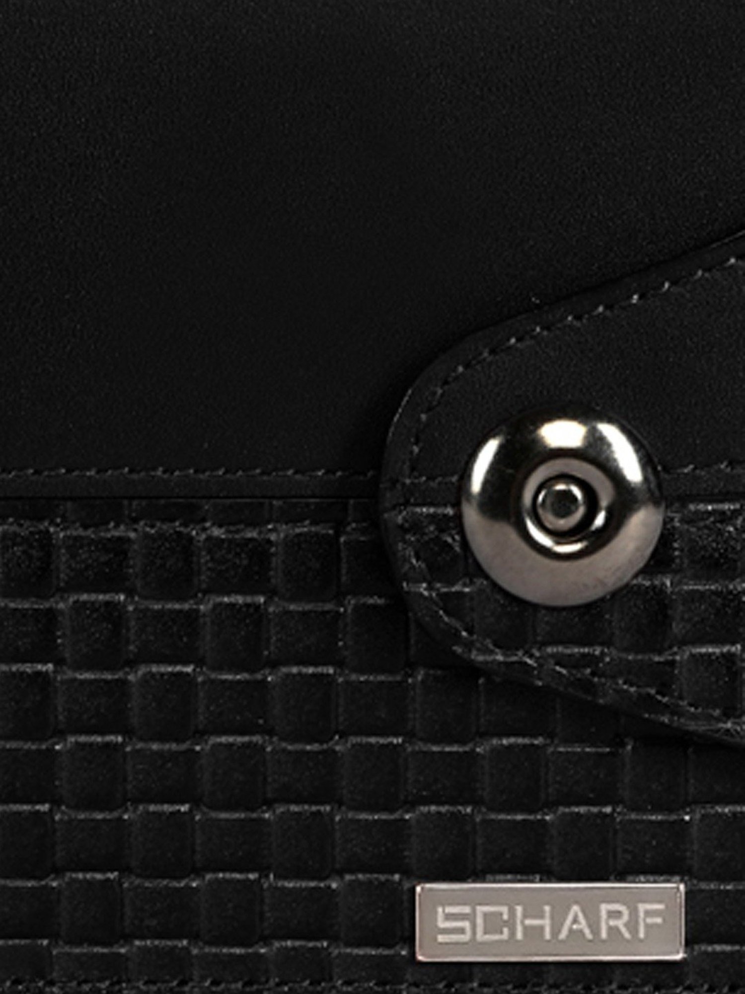 Scharf Black Leather Rfid Bi-fold Wallet For Men