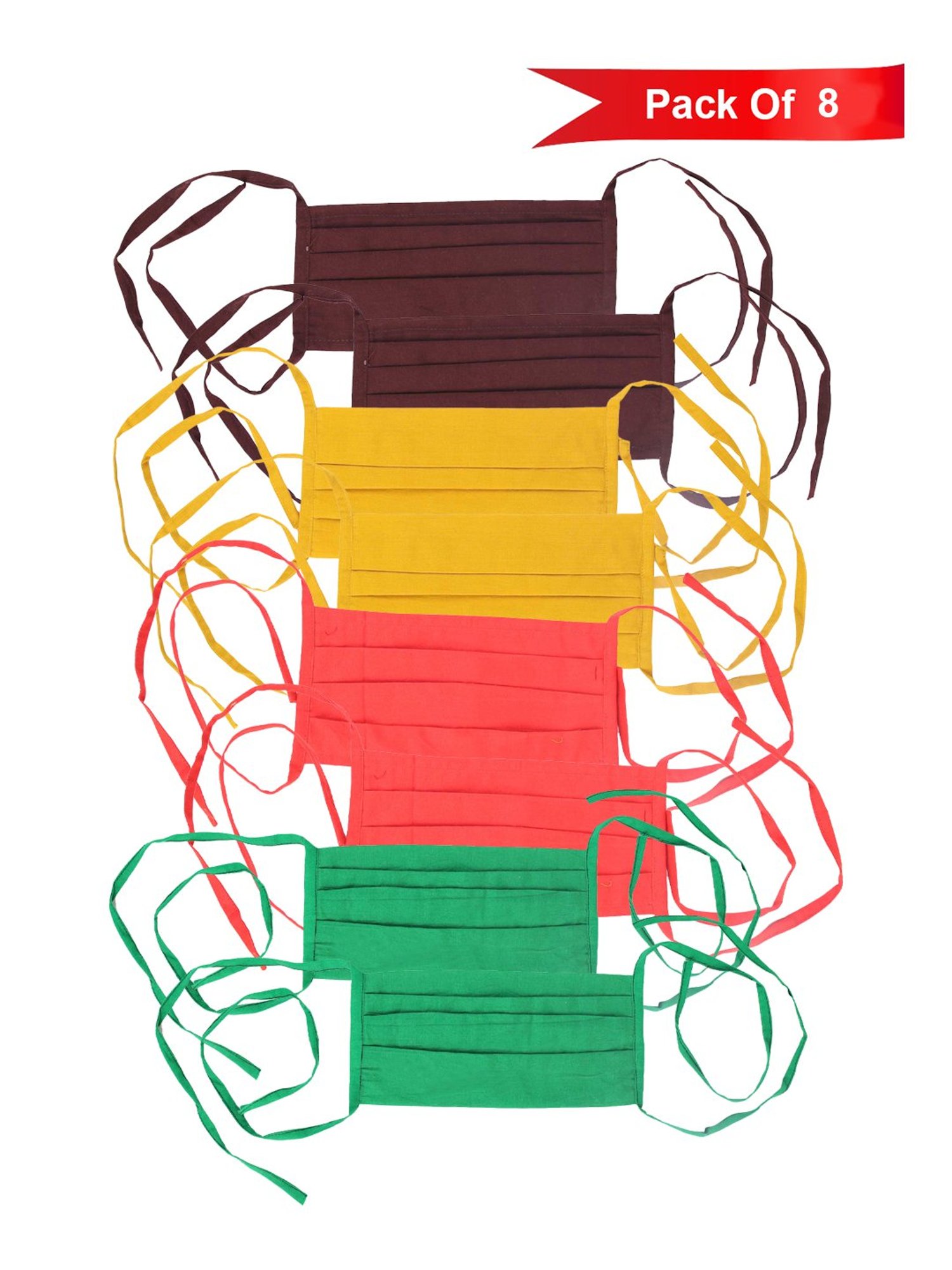 Inweave Reusable 2 Layered Face Masks - Pack of 8